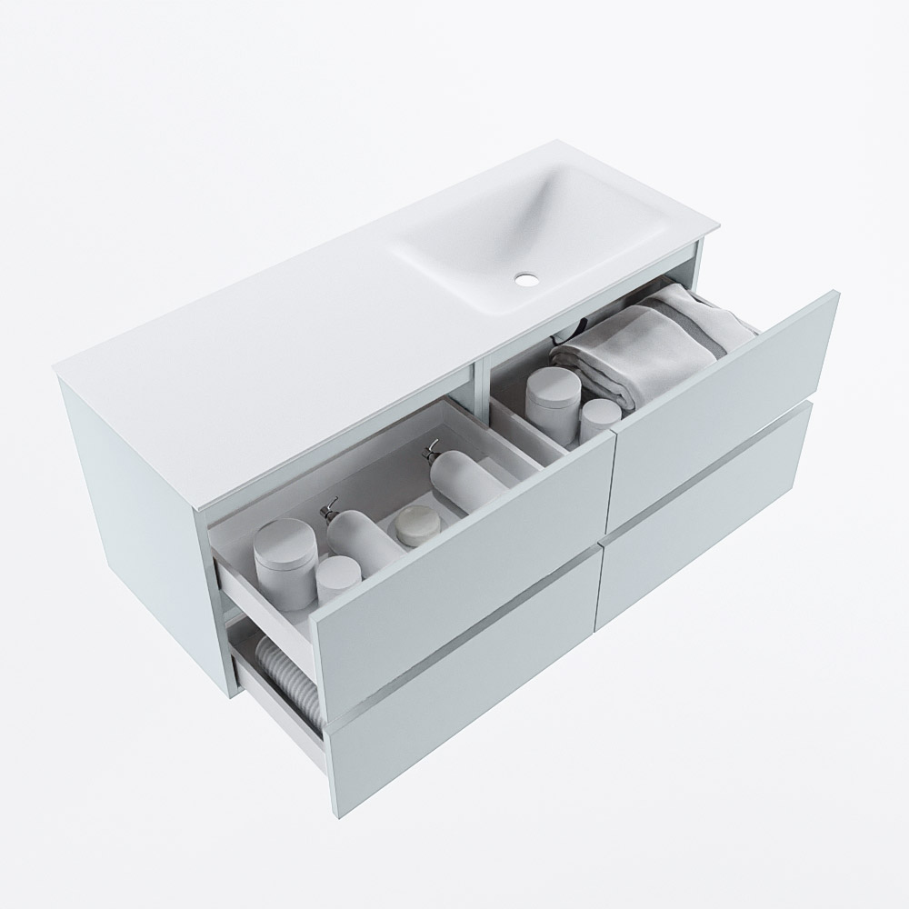 MONDIAZ VICA 120cm mueble de baño Clay 4 cajones. Lavabo CLOUD Derecho 1 orificio, color Talc. 7 MONDIAZ VICA 120cm mueble de baño Clay 4 cajones. Lavabo CLOUD Derecho 1 orificio, color Talc. - Imagen 7