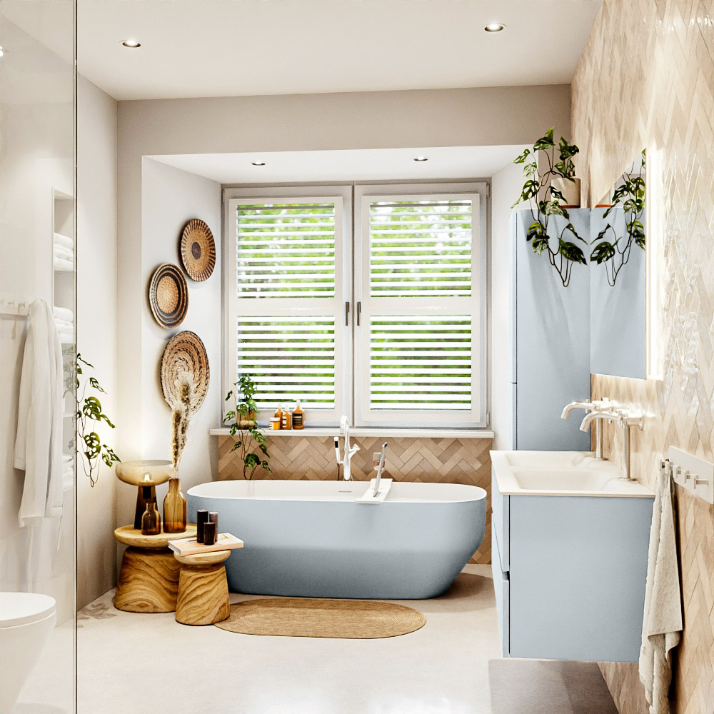 MONDIAZ VICA 120cm mueble de baño Clay 2 cajones. Lavabo CLOUD Doble 2 orificios, color Talc. 3 MONDIAZ VICA 120cm mueble de baño Clay 2 cajones. Lavabo CLOUD Doble 2 orificios, color Talc. - Imagen 3