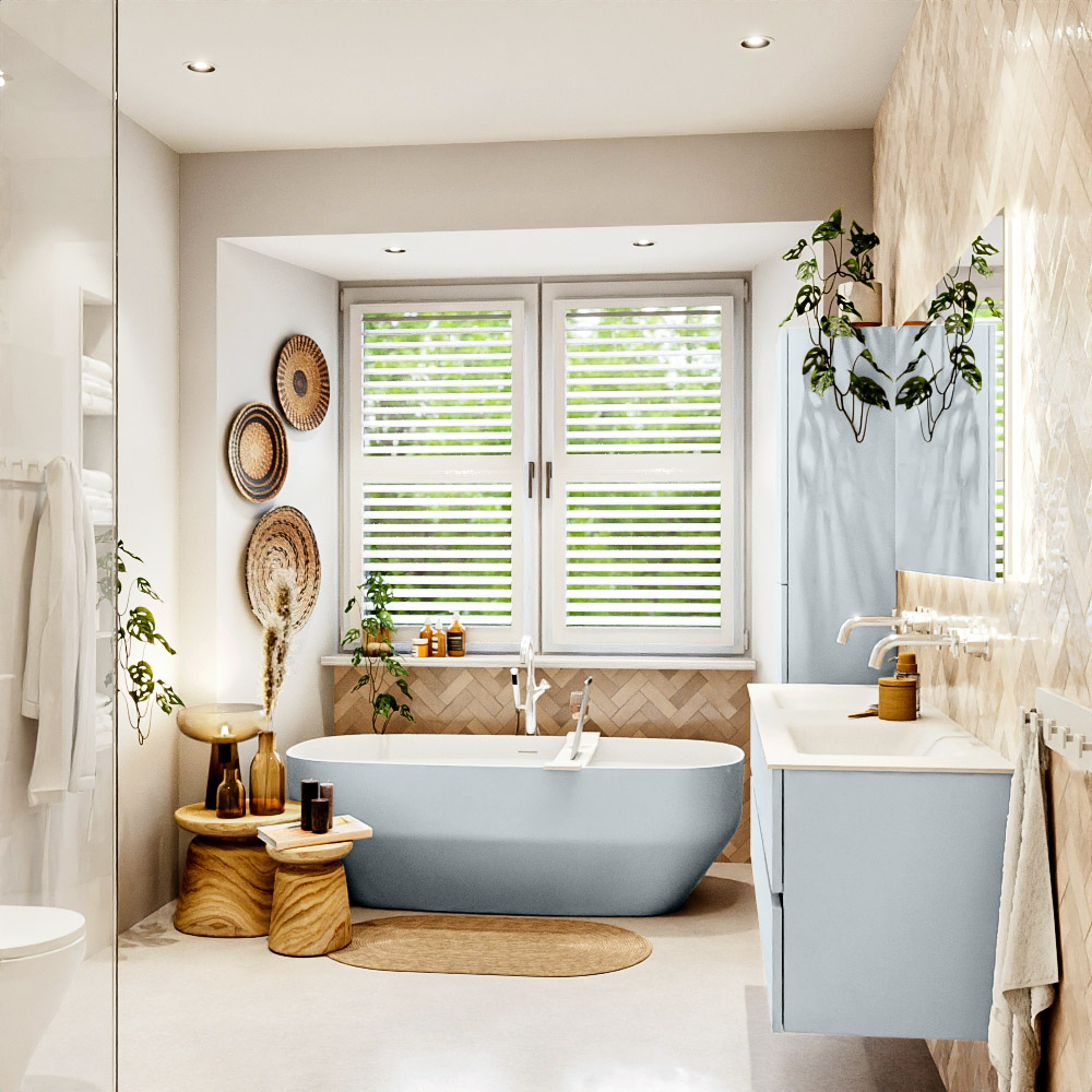MONDIAZ VICA 150cm mueble de baño Clay 2 cajones. Lavabo CLOUD Doble sin orificio, color Talc. 3 MONDIAZ VICA 150cm mueble de baño Clay 2 cajones. Lavabo CLOUD Doble sin orificio, color Talc. - Imagen 3