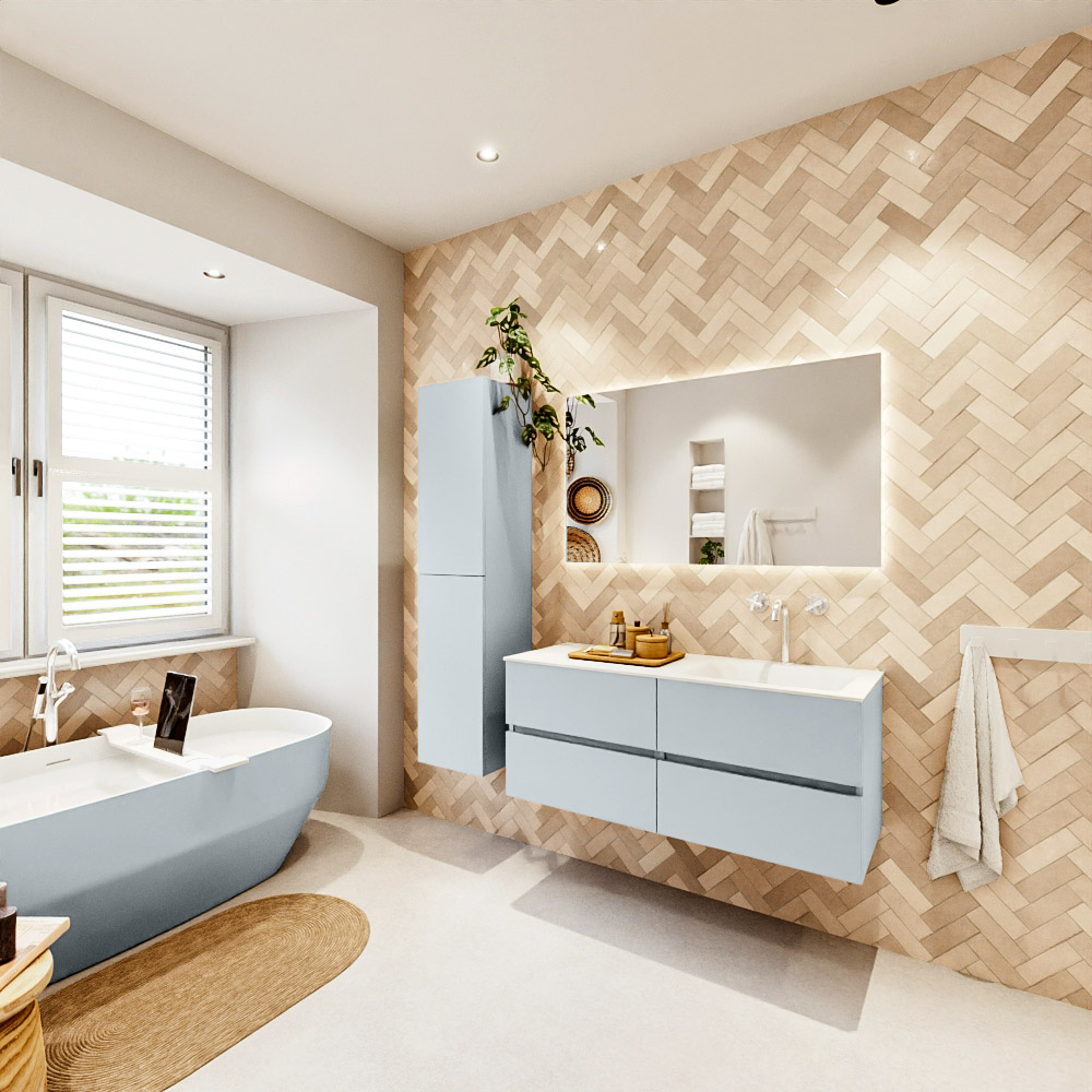 MONDIAZ VICA 120cm mueble de baño Clay 4 cajones. Lavabo CLOUD Derecho 1 orificio, color Talc. 4 MONDIAZ VICA 120cm mueble de baño Clay 4 cajones. Lavabo CLOUD Derecho 1 orificio, color Talc. - Imagen 4