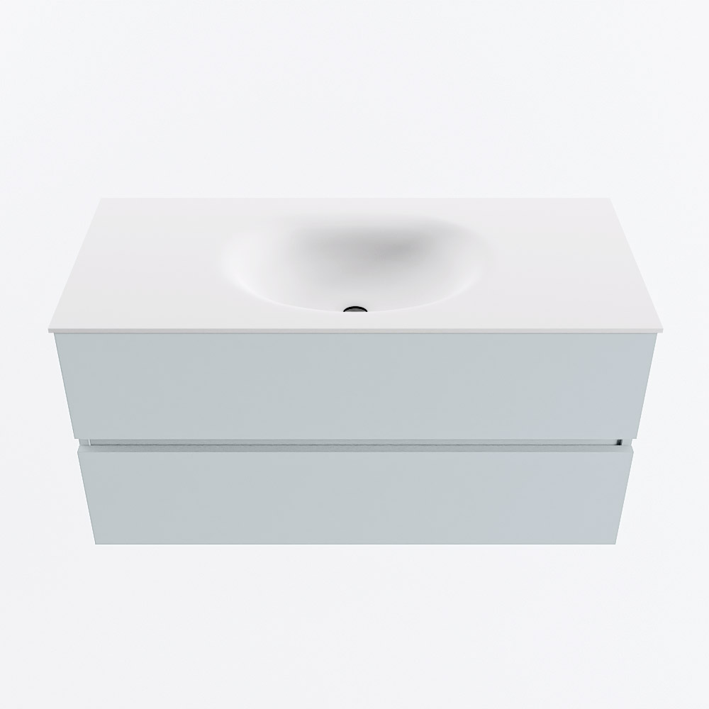 MONDIAZ VICA 100cm mueble de baño Clay 2 cajones. Lavabo MOON Centro sin orificio, color Talc. 5 MONDIAZ VICA 100cm mueble de baño Clay 2 cajones. Lavabo MOON Centro sin orificio, color Talc. - Imagen 5
