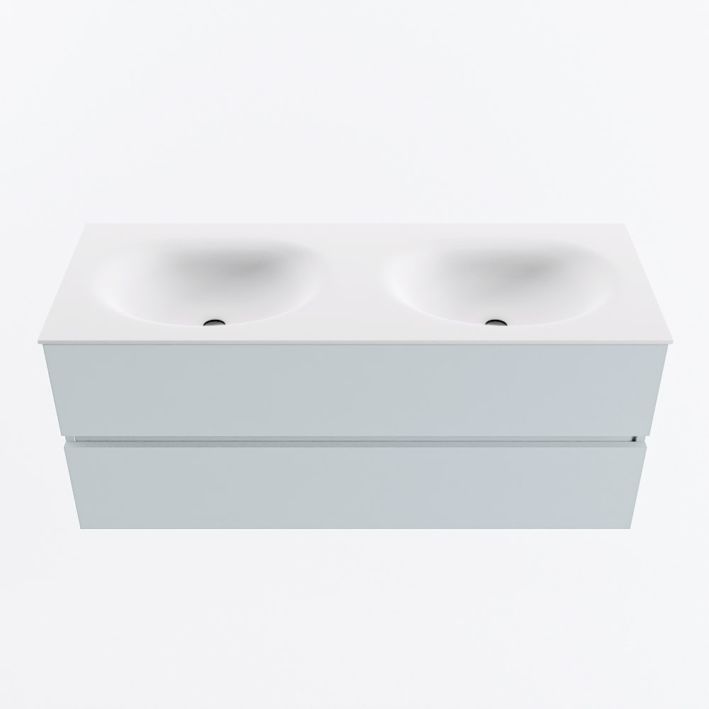 MONDIAZ VICA 120cm mueble de baño Clay 2 cajones. Lavabo MOON Doble 2 orificios, color Talc. 5 MONDIAZ VICA 120cm mueble de baño Clay 2 cajones. Lavabo MOON Doble 2 orificios, color Talc. - Imagen 5
