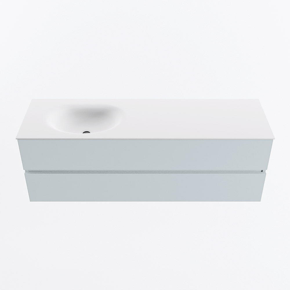 MONDIAZ VICA 150cm mueble de baño Clay 2 cajones. Lavabo MOON Izquierda sin orificio, color Talc. 5 MONDIAZ VICA 150cm mueble de baño Clay 2 cajones. Lavabo MOON Izquierda sin orificio, color Talc. - Imagen 5