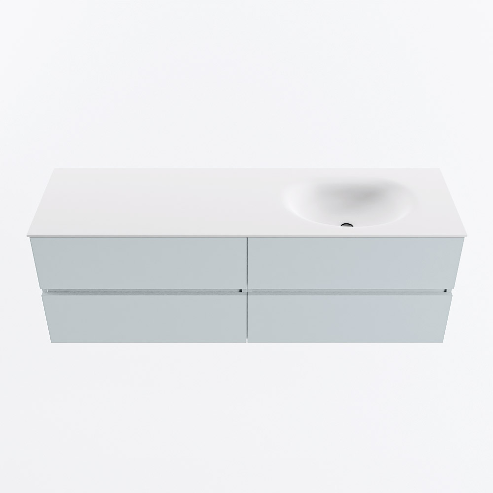 MONDIAZ VICA 150cm mueble de baño Clay 4 cajones. Lavabo MOON Derecho 1 orificio, color Talc. 5 MONDIAZ VICA 150cm mueble de baño Clay 4 cajones. Lavabo MOON Derecho 1 orificio, color Talc. - Imagen 5