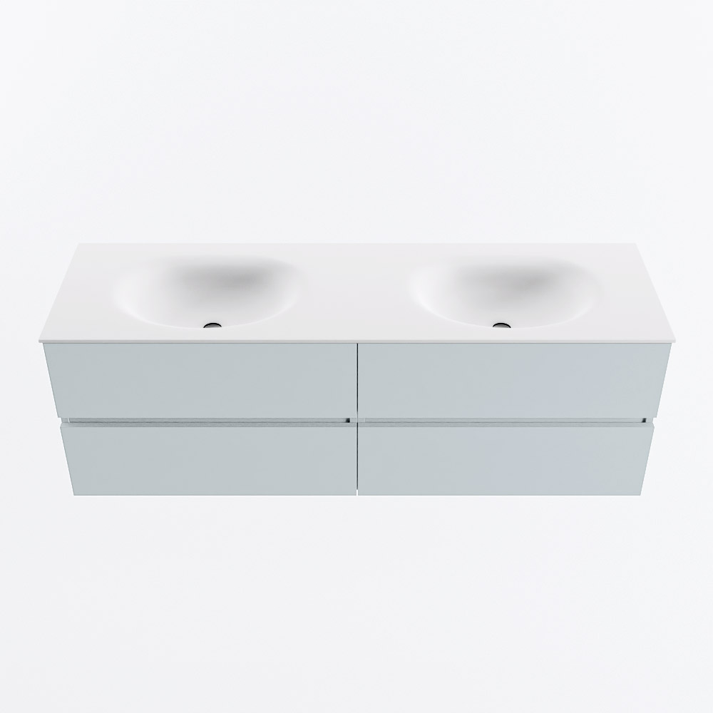 MONDIAZ VICA 150cm mueble de baño Clay 4 cajones. Lavabo MOON Doble sin orificio, color Talc. 5 MONDIAZ VICA 150cm mueble de baño Clay 4 cajones. Lavabo MOON Doble sin orificio, color Talc. - Imagen 5