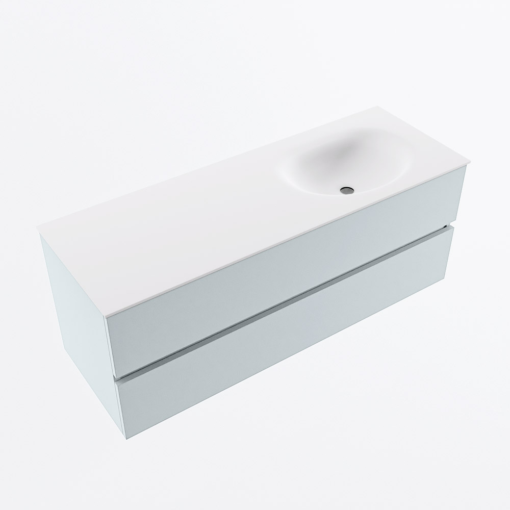 MONDIAZ VICA 130cm mueble de baño Clay 2 cajones. Lavabo MOON Derecho 1 orificio, color Talc. 6 MONDIAZ VICA 130cm mueble de baño Clay 2 cajones. Lavabo MOON Derecho 1 orificio, color Talc. - Imagen 6