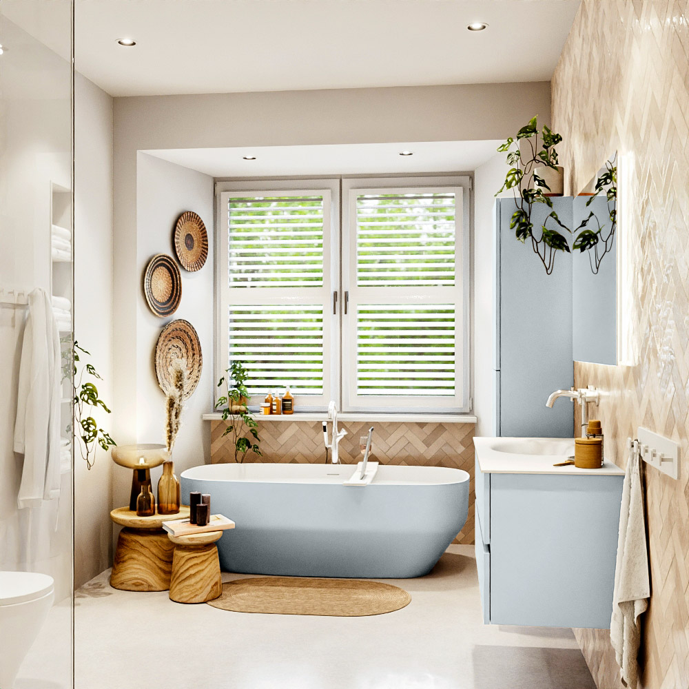 MONDIAZ VICA 100cm mueble de baño Clay 2 cajones. Lavabo MOON Izquierda 1 orificio, color Talc. 3 MONDIAZ VICA 100cm mueble de baño Clay 2 cajones. Lavabo MOON Izquierda 1 orificio, color Talc. - Imagen 3
