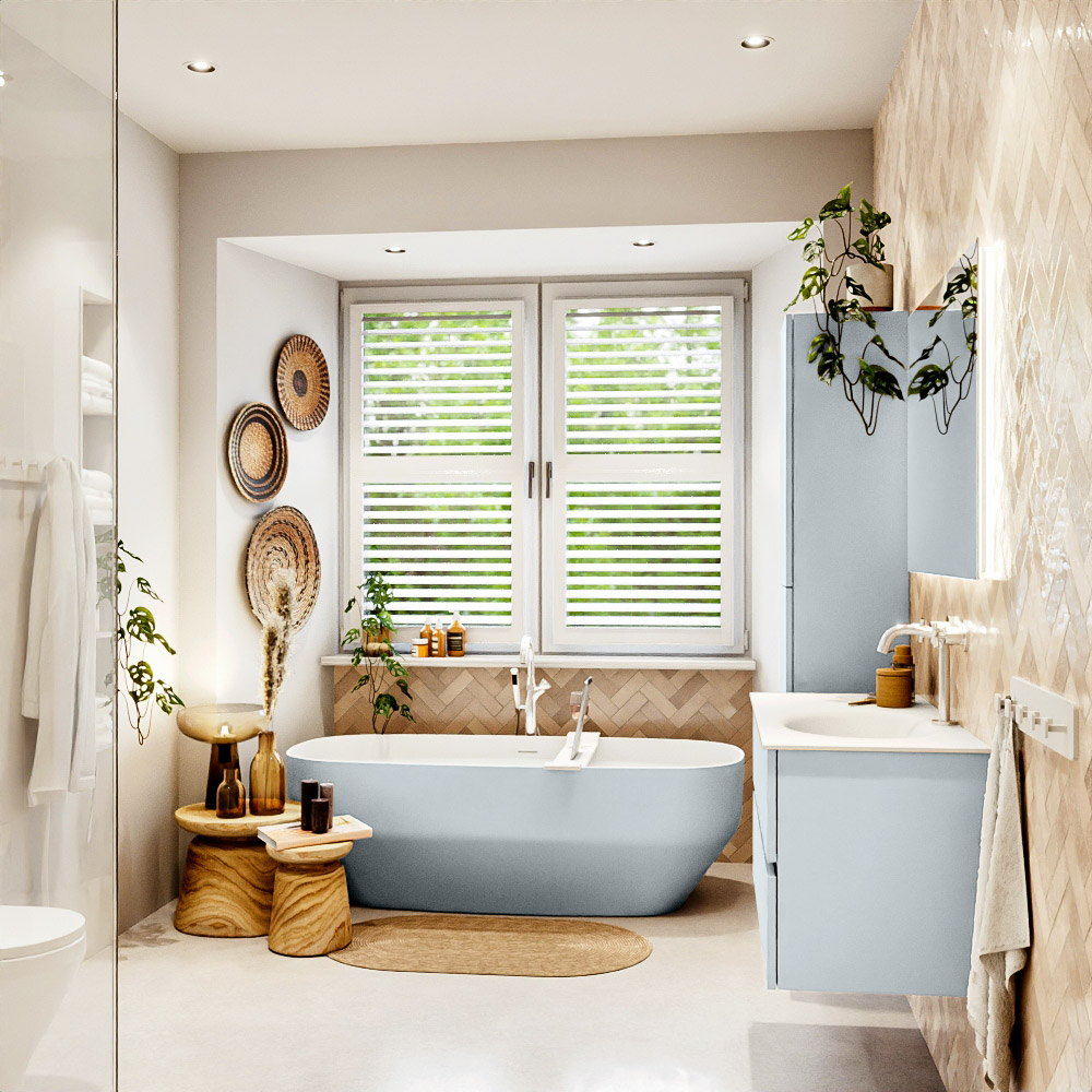 MONDIAZ VICA 100cm mueble de baño Clay 2 cajones. Lavabo MOON Derecho 1 orificio, color Talc. 3 MONDIAZ VICA 100cm mueble de baño Clay 2 cajones. Lavabo MOON Derecho 1 orificio, color Talc. - Imagen 3