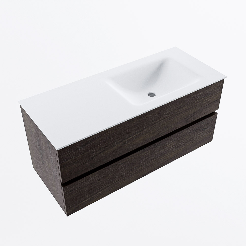 MONDIAZ VICA 110cm mueble de baño Dark Brown 2 cajones. Lavabo CLOUD Derecho sin orificio, color Talc. 6 MONDIAZ VICA 110cm mueble de baño Dark Brown 2 cajones. Lavabo CLOUD Derecho sin orificio, color Talc. - Imagen 6