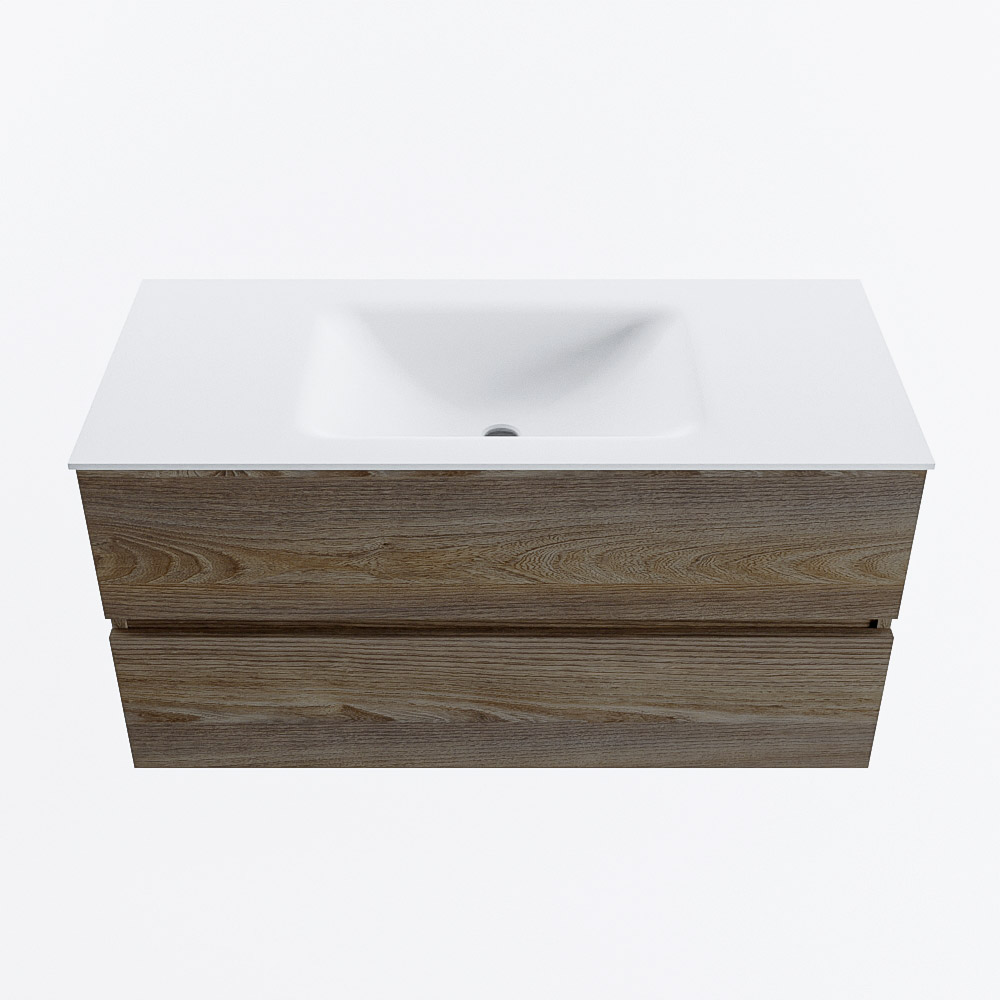 MONDIAZ VICA 100cm mueble de baño Dark Brown Grey 2 cajones. Lavabo CLOUD Centro 1 orificio, color Talc. 5 MONDIAZ VICA 100cm mueble de baño Dark Brown Grey 2 cajones. Lavabo CLOUD Centro 1 orificio, color Talc. - Imagen 5