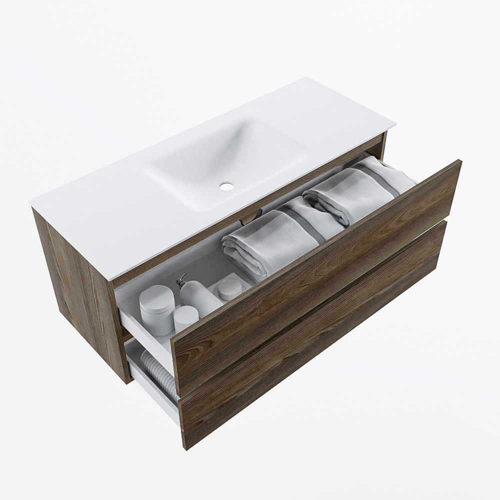 MONDIAZ VICA 120cm mueble de baño Dark Brown Grey 2 cajones. Lavabo CLOUD Centro sin orificio, color Talc. 7 MONDIAZ VICA 120cm mueble de baño Dark Brown Grey 2 cajones. Lavabo CLOUD Centro sin orificio, color Talc. - Imagen 7