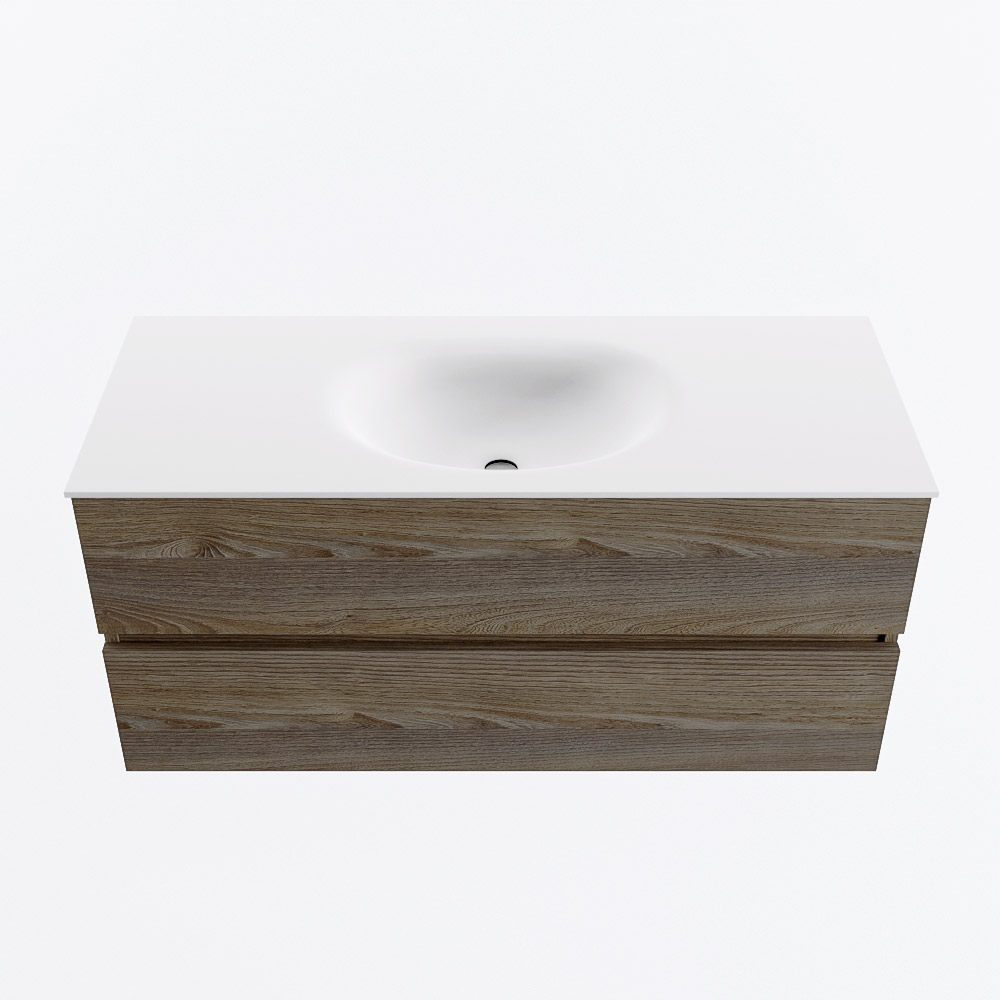MONDIAZ VICA 110cm mueble de baño Dark Brown Grey 2 cajones. Lavabo MOON Centro 1 orificio, color Talc. 5 MONDIAZ VICA 110cm mueble de baño Dark Brown Grey 2 cajones. Lavabo MOON Centro 1 orificio, color Talc. - Imagen 5