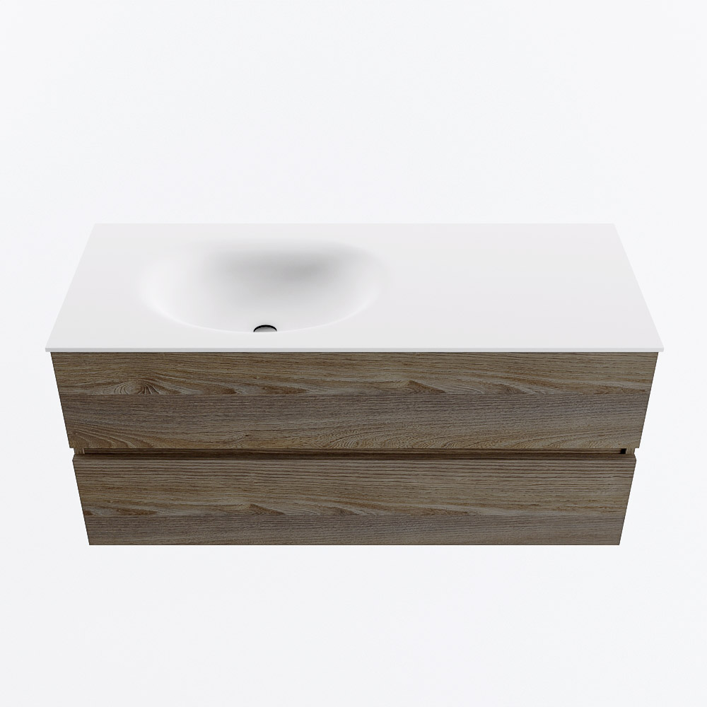MONDIAZ VICA 110cm mueble de baño Dark Brown Grey 2 cajones. Lavabo MOON Izquierda 1 orificio, color Talc. 5 MONDIAZ VICA 110cm mueble de baño Dark Brown Grey 2 cajones. Lavabo MOON Izquierda 1 orificio, color Talc. - Imagen 5