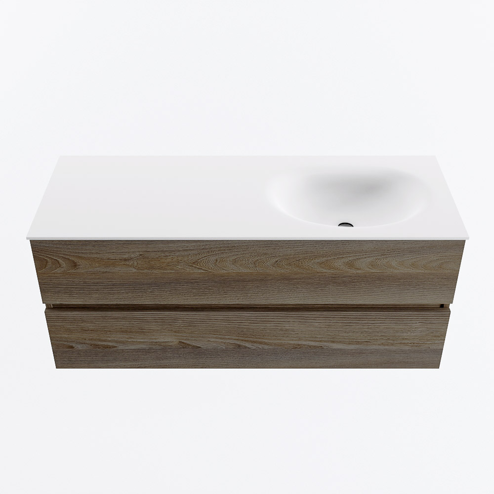 MONDIAZ VICA 120cm mueble de baño Dark Brown Grey 2 cajones. Lavabo MOON Derecho sin orificio, color Talc. 5 MONDIAZ VICA 120cm mueble de baño Dark Brown Grey 2 cajones. Lavabo MOON Derecho sin orificio, color Talc. - Imagen 5