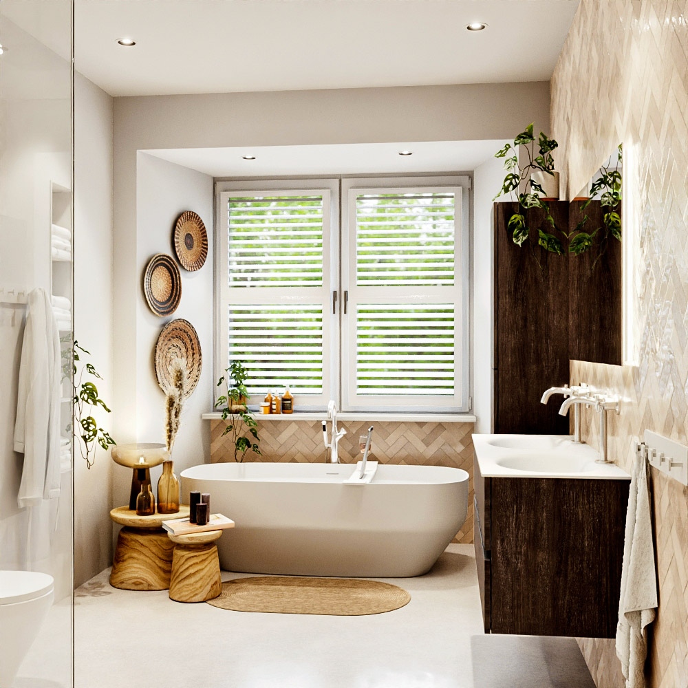 MONDIAZ VICA 120cm mueble de baño Dark Brown 4 cajones. Lavabo MOON Doble 2 orificios, color Talc. 3 MONDIAZ VICA 120cm mueble de baño Dark Brown 4 cajones. Lavabo MOON Doble 2 orificios, color Talc. - Imagen 3