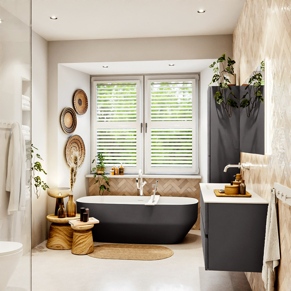 MONDIAZ VICA 130cm mueble de baño Dark Grey 2 cajones. Lavabo CLOUD Izquierda sin orificio, color Talc. 3 MONDIAZ VICA 130cm mueble de baño Dark Grey 2 cajones. Lavabo CLOUD Izquierda sin orificio, color Talc. - Imagen 3