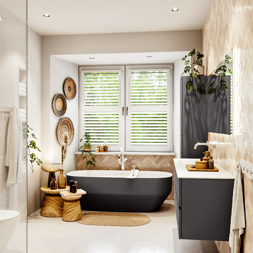 MONDIAZ VICA 150cm mueble de baño Dark Grey 2 cajones. Lavabo CLOUD Izquierda sin orificio, color Talc. 3 MONDIAZ VICA 150cm mueble de baño Dark Grey 2 cajones. Lavabo CLOUD Izquierda sin orificio, color Talc. - Imagen 3