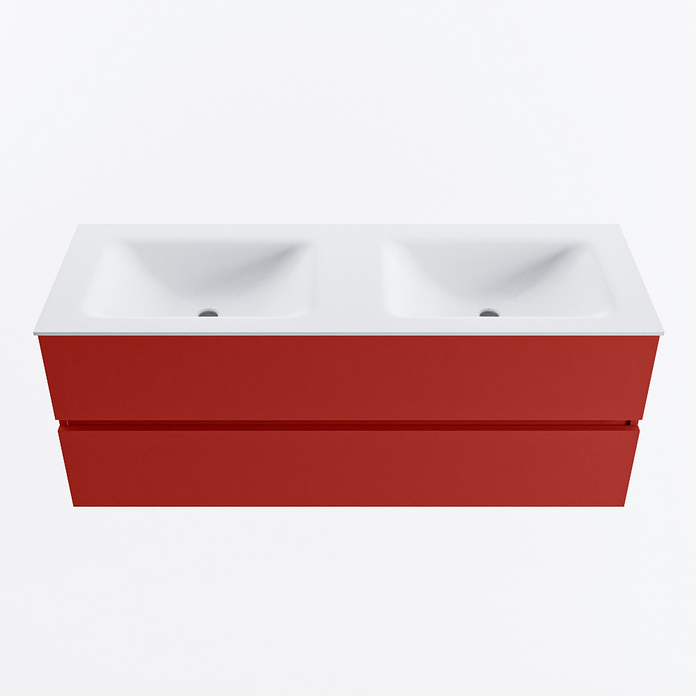 MONDIAZ VICA 130cm mueble de baño Fire 2 cajones. Lavabo CLOUD Doble 2 orificios, color Talc. 5 MONDIAZ VICA 130cm mueble de baño Fire 2 cajones. Lavabo CLOUD Doble 2 orificios, color Talc. - Imagen 5