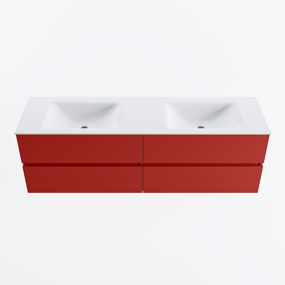 MONDIAZ VICA 160cm mueble de baño Fire 4 cajones. Lavabo CLOUD Doble sin orificio, color Talc. 5 MONDIAZ VICA 160cm mueble de baño Fire 4 cajones. Lavabo CLOUD Doble sin orificio, color Talc. - Imagen 5