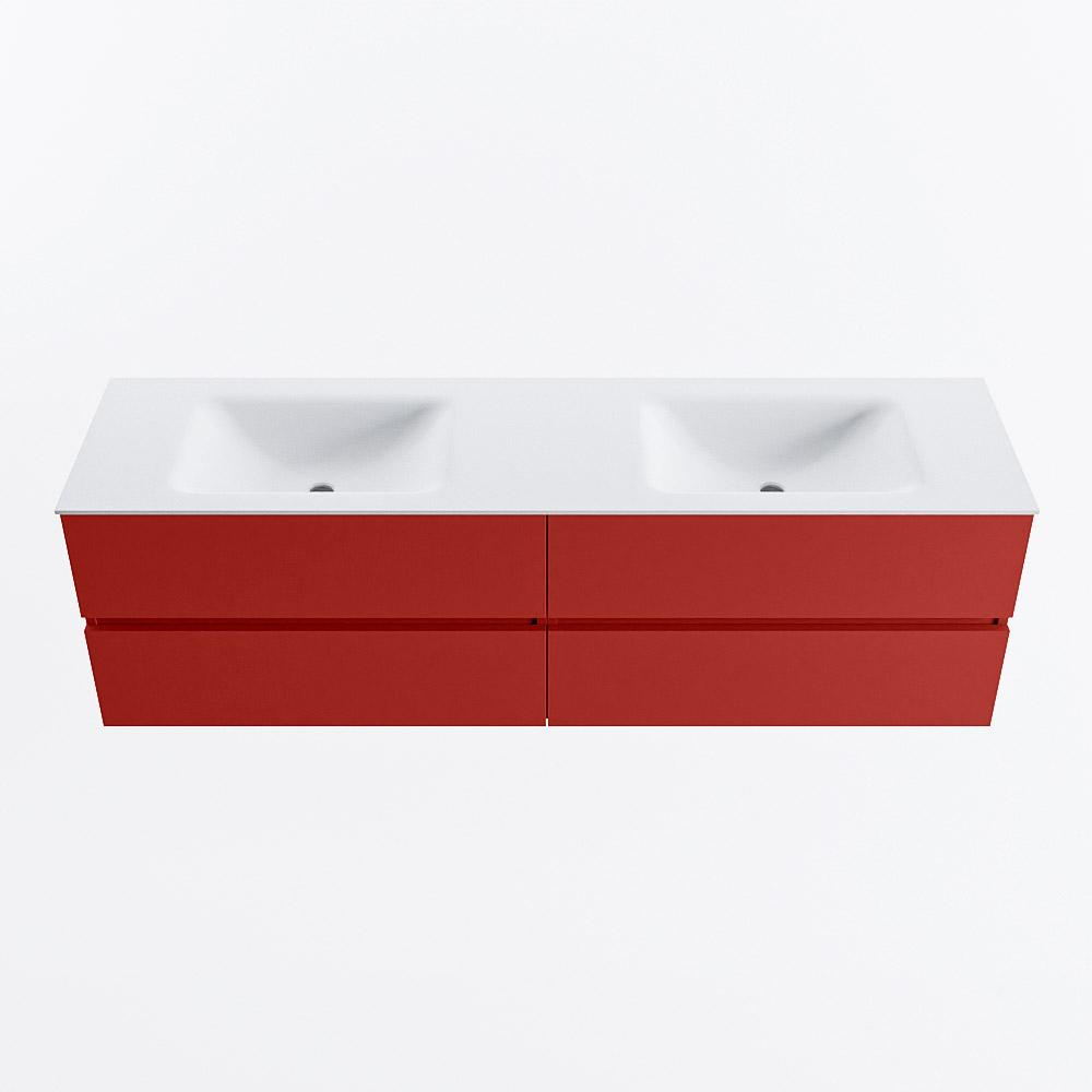 MONDIAZ VICA 170cm mueble de baño Fire 4 cajones. Lavabo CLOUD Doble 2 orificios, color Talc. 5 MONDIAZ VICA 170cm mueble de baño Fire 4 cajones. Lavabo CLOUD Doble 2 orificios, color Talc. - Imagen 5
