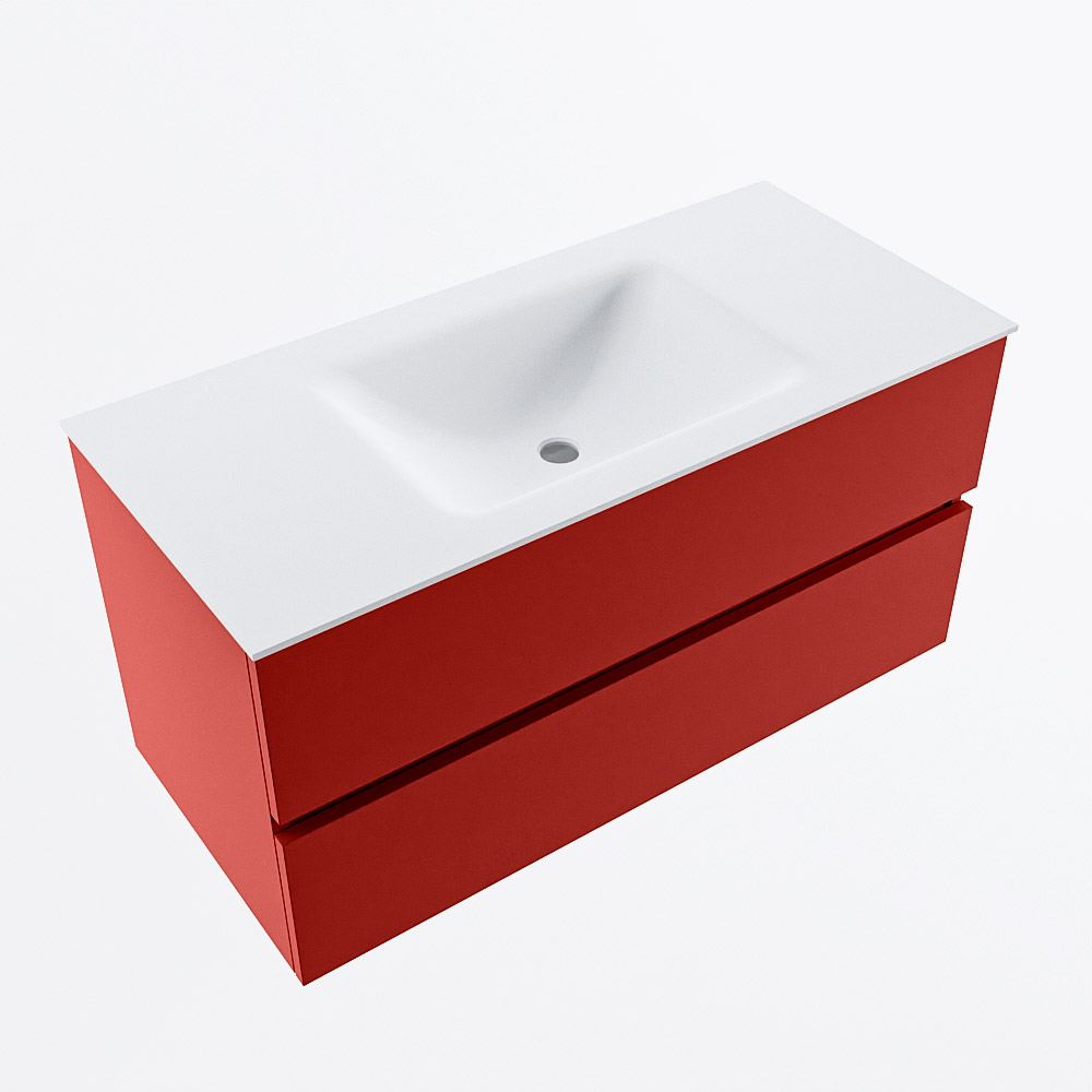 MONDIAZ VICA 100cm mueble de baño Fire 2 cajones. Lavabo CLOUD Centro sin orificio, color Talc. 6 MONDIAZ VICA 100cm mueble de baño Fire 2 cajones. Lavabo CLOUD Centro sin orificio, color Talc. - Imagen 6