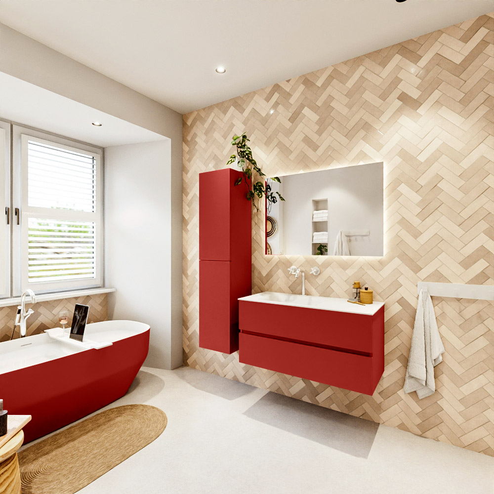 MONDIAZ VICA 100cm mueble de baño Fire 2 cajones. Lavabo CLOUD Izquierda 1 orificio, color Talc. 4 MONDIAZ VICA 100cm mueble de baño Fire 2 cajones. Lavabo CLOUD Izquierda 1 orificio, color Talc. - Imagen 4