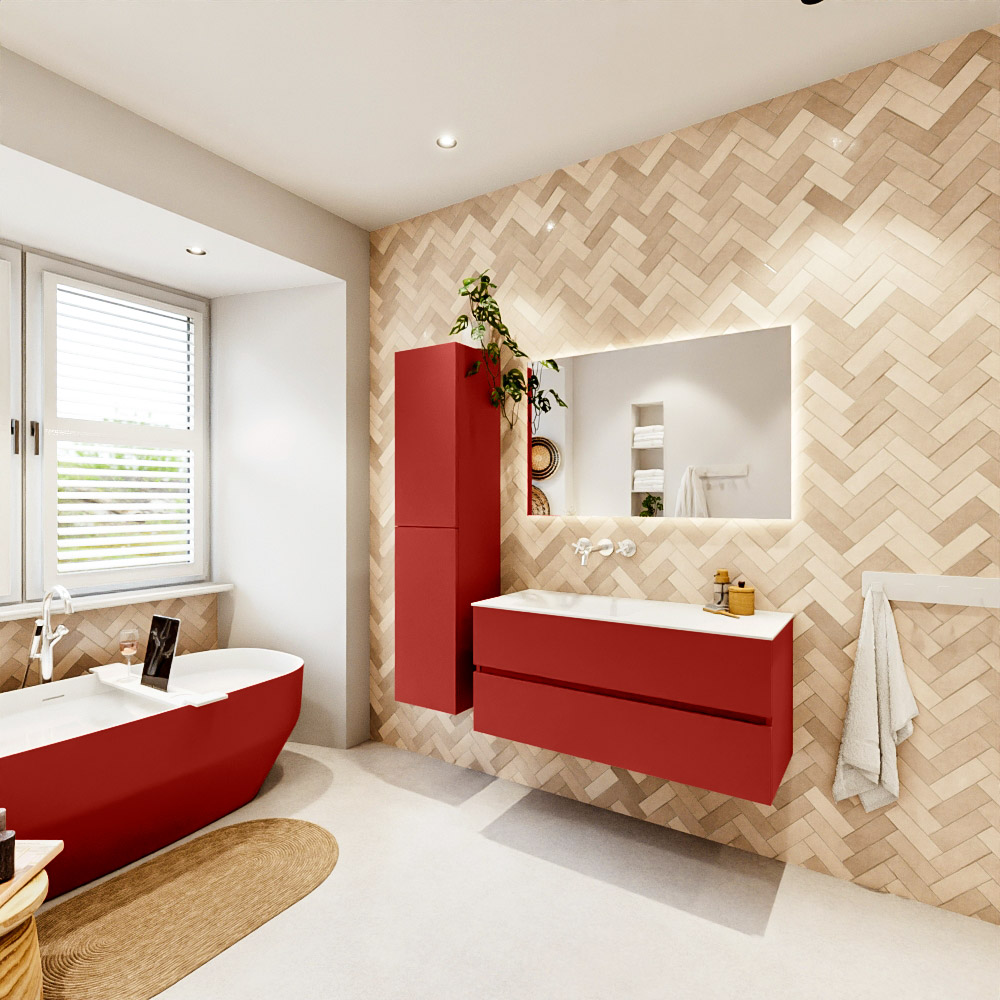 MONDIAZ VICA 110cm mueble de baño Fire 2 cajones. Lavabo CLOUD Izquierda sin orificio, color Talc. 4 MONDIAZ VICA 110cm mueble de baño Fire 2 cajones. Lavabo CLOUD Izquierda sin orificio, color Talc. - Imagen 4