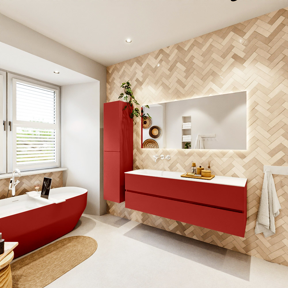 MONDIAZ VICA 150cm mueble de baño Fire 2 cajones. Lavabo CLOUD Izquierda sin orificio, color Talc. 4 MONDIAZ VICA 150cm mueble de baño Fire 2 cajones. Lavabo CLOUD Izquierda sin orificio, color Talc. - Imagen 4