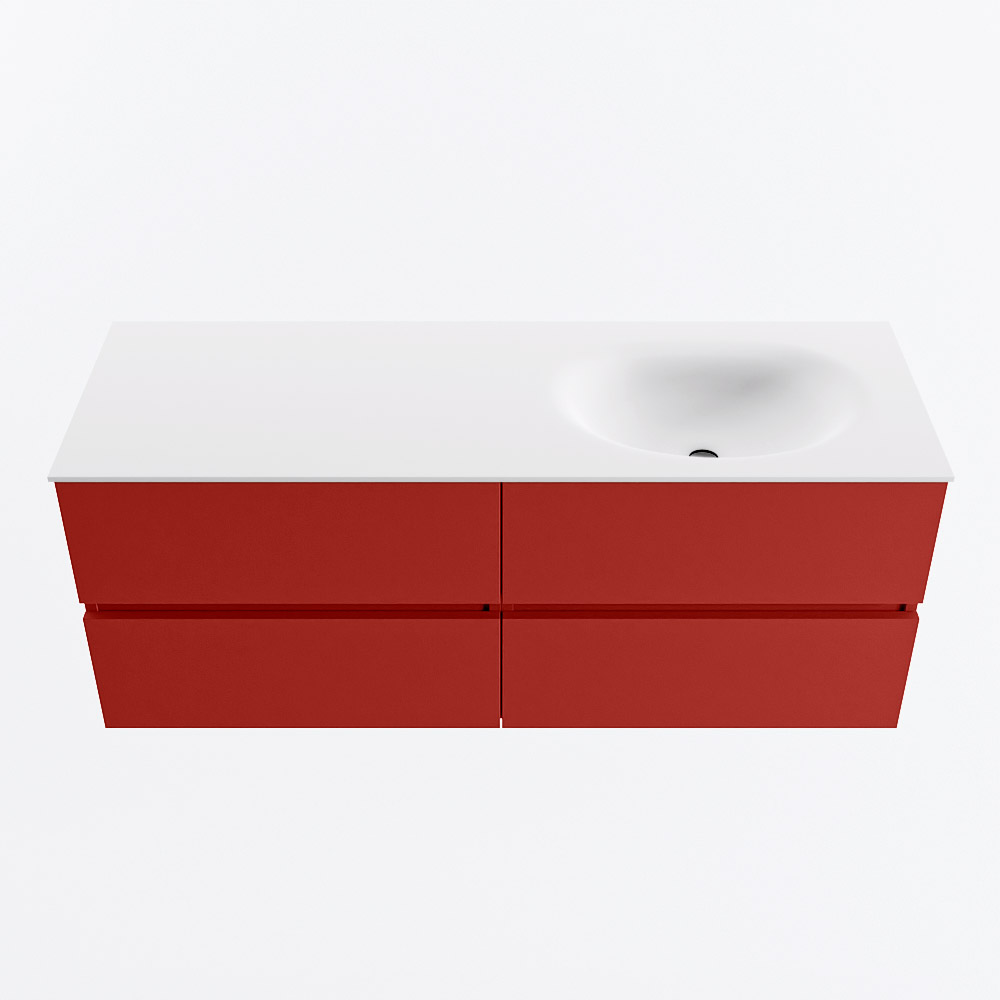 MONDIAZ VICA 130cm mueble de baño Fire 4 cajones. Lavabo MOON Derecho sin orificio, color Talc. 5 MONDIAZ VICA 130cm mueble de baño Fire 4 cajones. Lavabo MOON Derecho sin orificio, color Talc. - Imagen 5