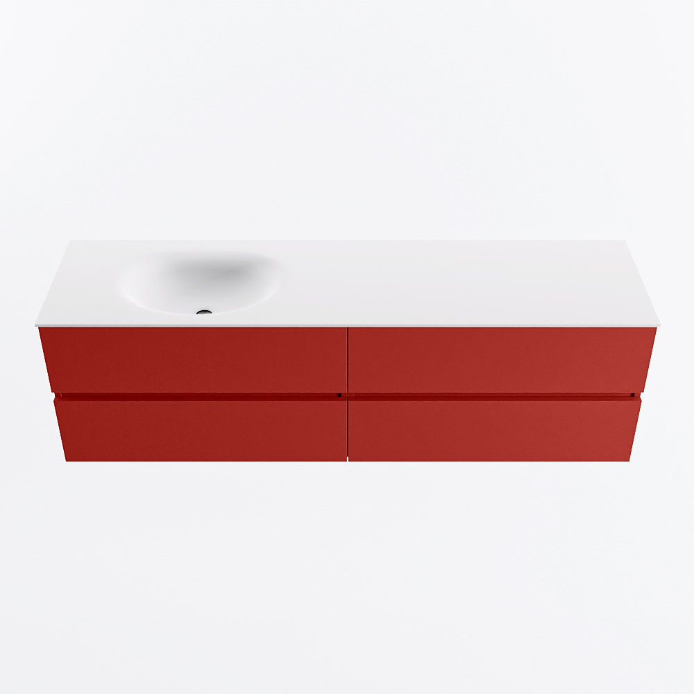 MONDIAZ VICA 170cm mueble de baño Fire 4 cajones. Lavabo MOON Izquierda 1 orificio, color Talc. 5 MONDIAZ VICA 170cm mueble de baño Fire 4 cajones. Lavabo MOON Izquierda 1 orificio, color Talc. - Imagen 5