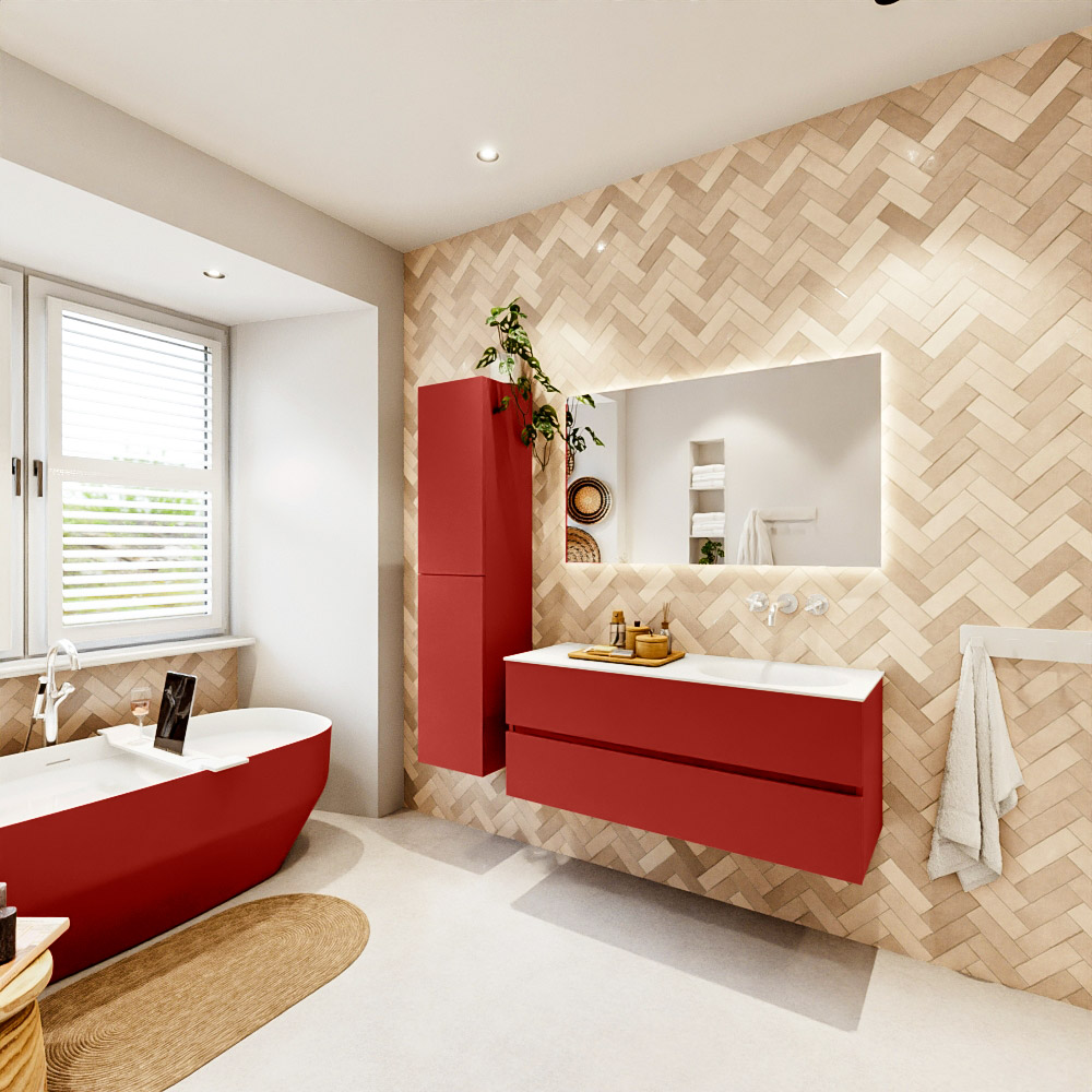MONDIAZ VICA 120cm mueble de baño Fire 2 cajones. Lavabo MOON Derecho sin orificio, color Talc. 4 MONDIAZ VICA 120cm mueble de baño Fire 2 cajones. Lavabo MOON Derecho sin orificio, color Talc. - Imagen 4