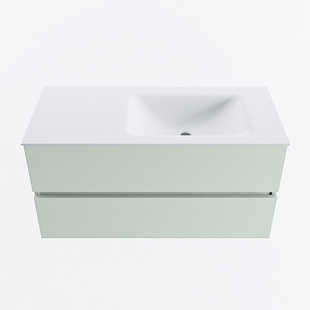 MONDIAZ VICA 100cm mueble de baño Greey 2 cajones. Lavabo CLOUD Derecho 1 orificio, color Talc. 5 MONDIAZ VICA 100cm mueble de baño Greey 2 cajones. Lavabo CLOUD Derecho 1 orificio, color Talc. - Imagen 5