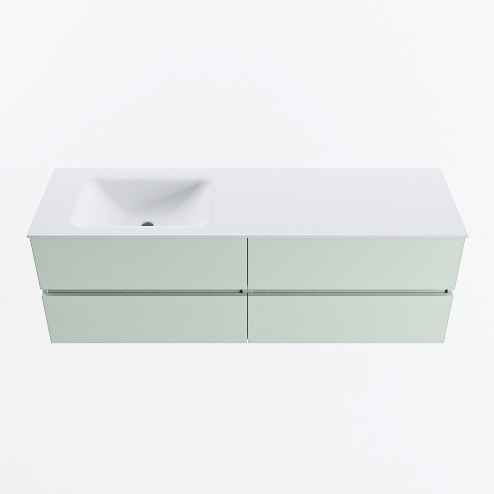 MONDIAZ VICA 150cm mueble de baño Greey 4 cajones. Lavabo CLOUD Izquierda 1 orificio, color Talc. 5 MONDIAZ VICA 150cm mueble de baño Greey 4 cajones. Lavabo CLOUD Izquierda 1 orificio, color Talc. - Imagen 5