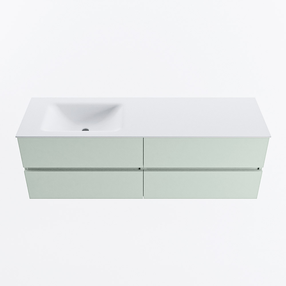 MONDIAZ VICA 150cm mueble de baño Greey 4 cajones. Lavabo CLOUD Izquierda sin orificio, color Talc. 5 MONDIAZ VICA 150cm mueble de baño Greey 4 cajones. Lavabo CLOUD Izquierda sin orificio, color Talc. - Imagen 5