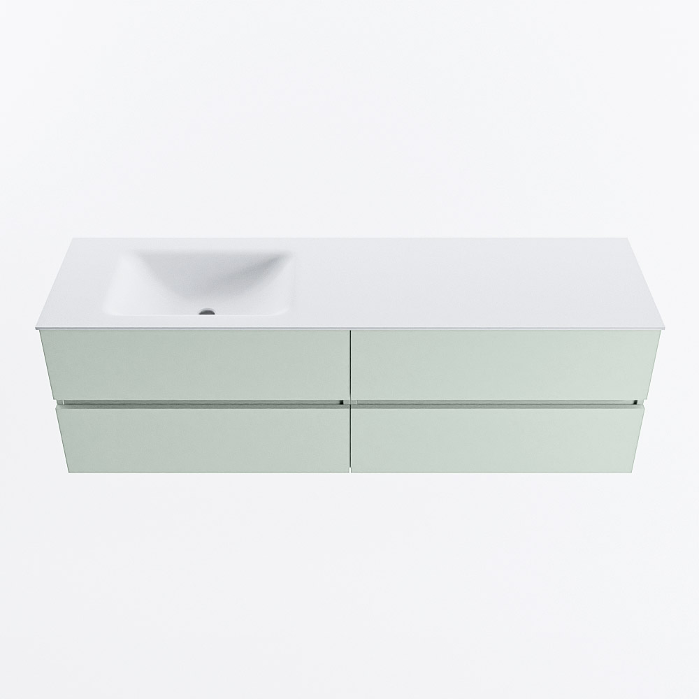 MONDIAZ VICA 160cm mueble de baño Greey 4 cajones. Lavabo CLOUD Izquierda 1 orificio, color Talc. 5 MONDIAZ VICA 160cm mueble de baño Greey 4 cajones. Lavabo CLOUD Izquierda 1 orificio, color Talc. - Imagen 5