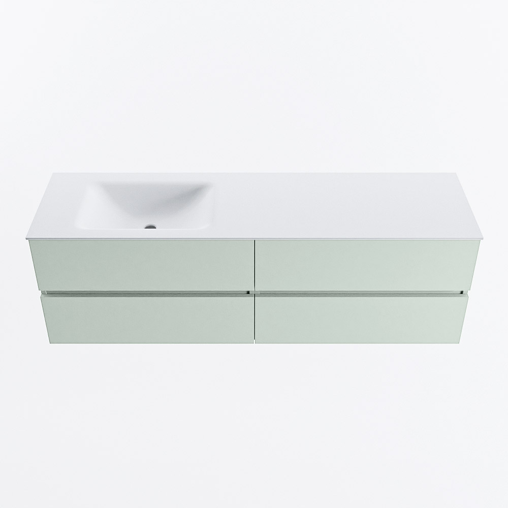 MONDIAZ VICA 160cm mueble de baño Greey 4 cajones. Lavabo CLOUD Izquierda sin orificio, color Talc. 5 MONDIAZ VICA 160cm mueble de baño Greey 4 cajones. Lavabo CLOUD Izquierda sin orificio, color Talc. - Imagen 5