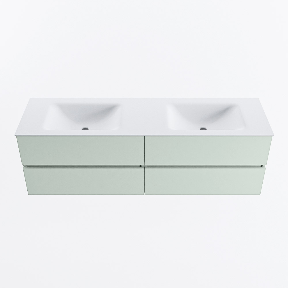 MONDIAZ VICA 160cm mueble de baño Greey 4 cajones. Lavabo CLOUD Doble sin orificio, color Talc. 5 MONDIAZ VICA 160cm mueble de baño Greey 4 cajones. Lavabo CLOUD Doble sin orificio, color Talc. - Imagen 5
