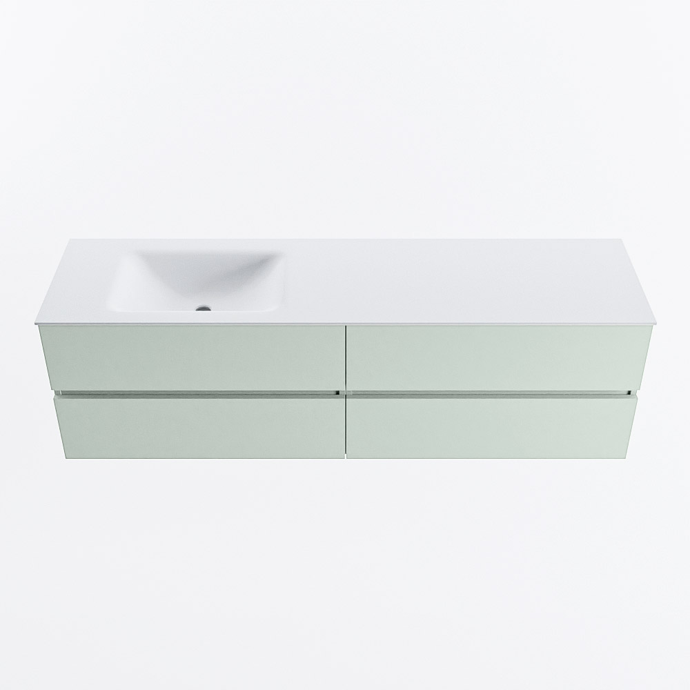 MONDIAZ VICA 170cm mueble de baño Greey 4 cajones. Lavabo CLOUD Izquierda 1 orificio, color Talc. 5 MONDIAZ VICA 170cm mueble de baño Greey 4 cajones. Lavabo CLOUD Izquierda 1 orificio, color Talc. - Imagen 5