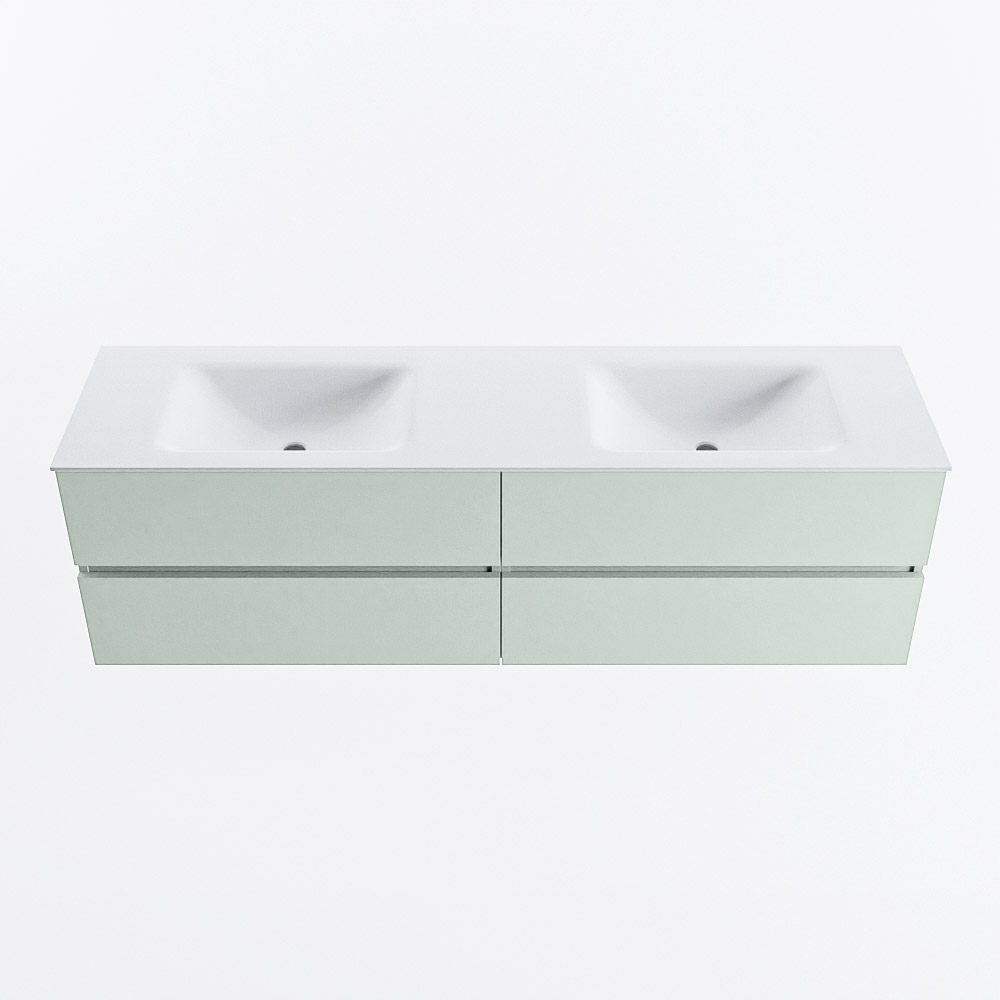MONDIAZ VICA 170cm mueble de baño Greey 4 cajones. Lavabo CLOUD Doble sin orificio, color Talc. 5 MONDIAZ VICA 170cm mueble de baño Greey 4 cajones. Lavabo CLOUD Doble sin orificio, color Talc. - Imagen 5