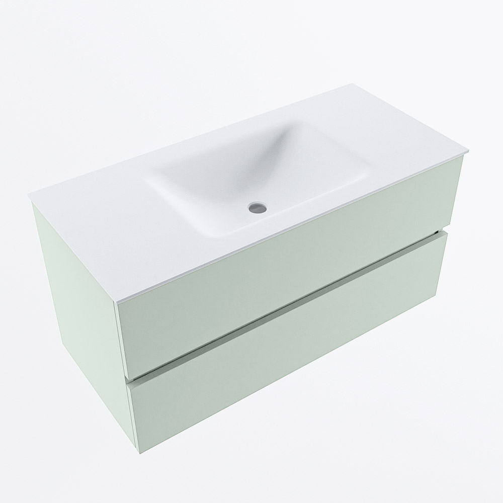 MONDIAZ VICA 100cm mueble de baño Greey 2 cajones. Lavabo CLOUD Centro 1 orificio, color Talc. 6 MONDIAZ VICA 100cm mueble de baño Greey 2 cajones. Lavabo CLOUD Centro 1 orificio, color Talc. - Imagen 6