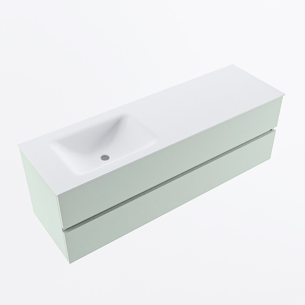 MONDIAZ VICA 150cm mueble de baño Greey 2 cajones. Lavabo CLOUD Izquierda 1 orificio, color Talc. 6 MONDIAZ VICA 150cm mueble de baño Greey 2 cajones. Lavabo CLOUD Izquierda 1 orificio, color Talc. - Imagen 6