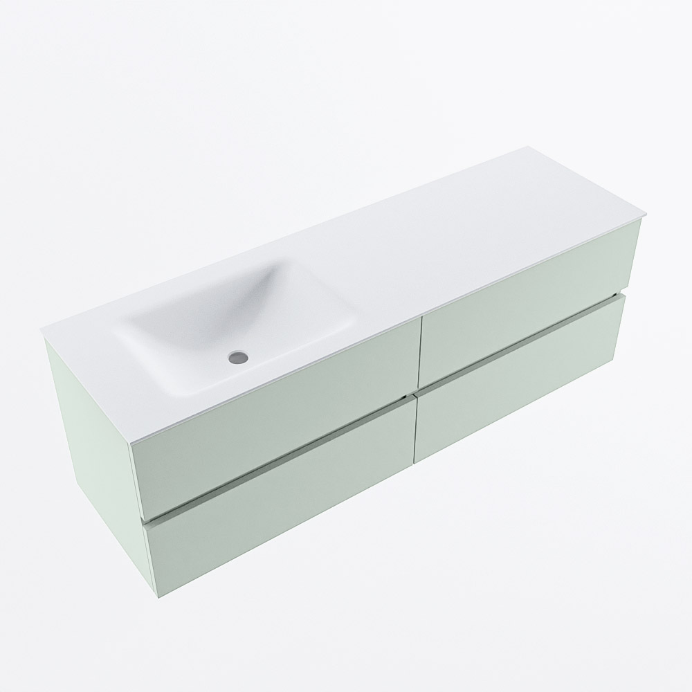 MONDIAZ VICA 150cm mueble de baño Greey 4 cajones. Lavabo CLOUD Izquierda sin orificio, color Talc. 6 MONDIAZ VICA 150cm mueble de baño Greey 4 cajones. Lavabo CLOUD Izquierda sin orificio, color Talc. - Imagen 6