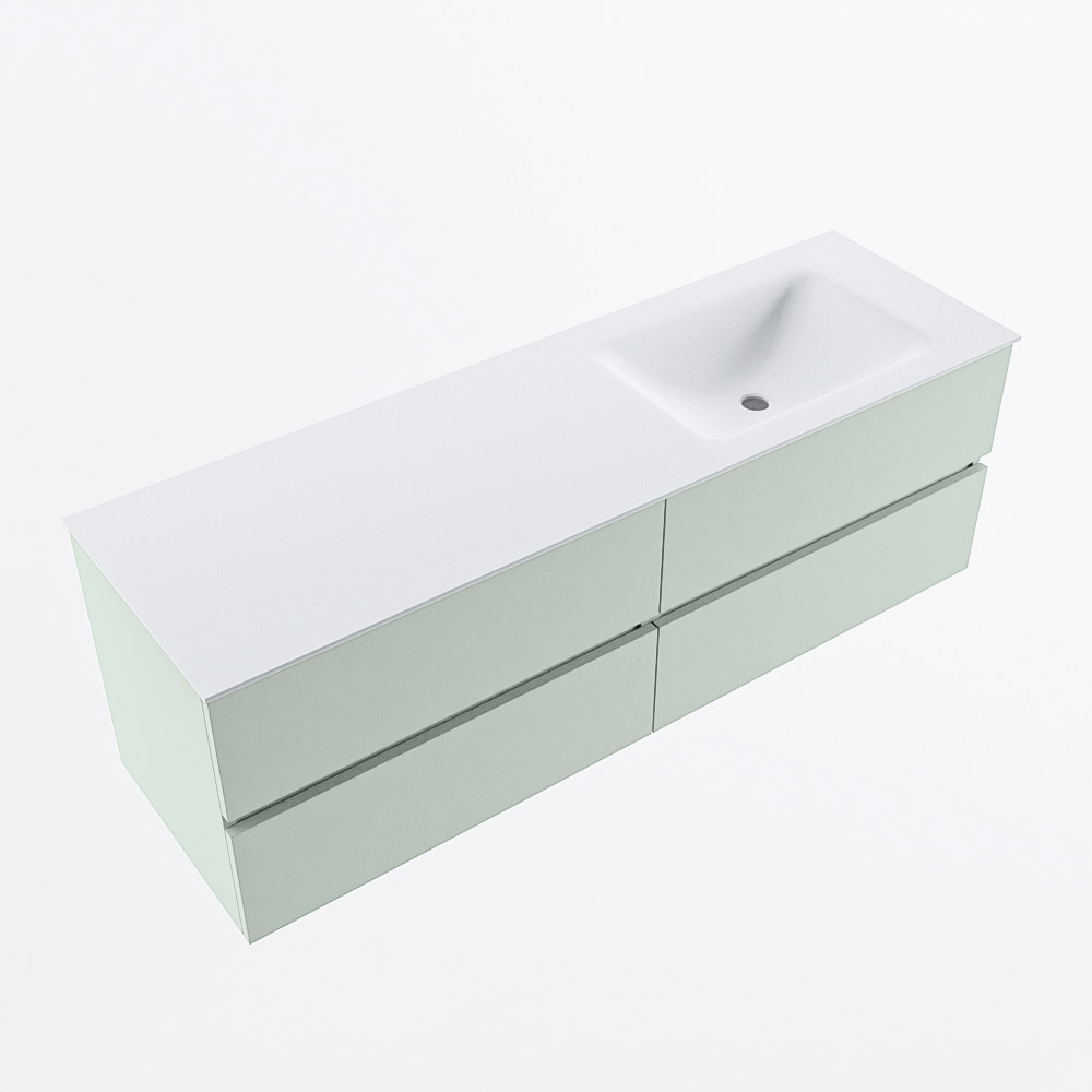 MONDIAZ VICA 150cm mueble de baño Greey 4 cajones. Lavabo CLOUD Derecho sin orificio, color Talc. 6 MONDIAZ VICA 150cm mueble de baño Greey 4 cajones. Lavabo CLOUD Derecho sin orificio, color Talc. - Imagen 6