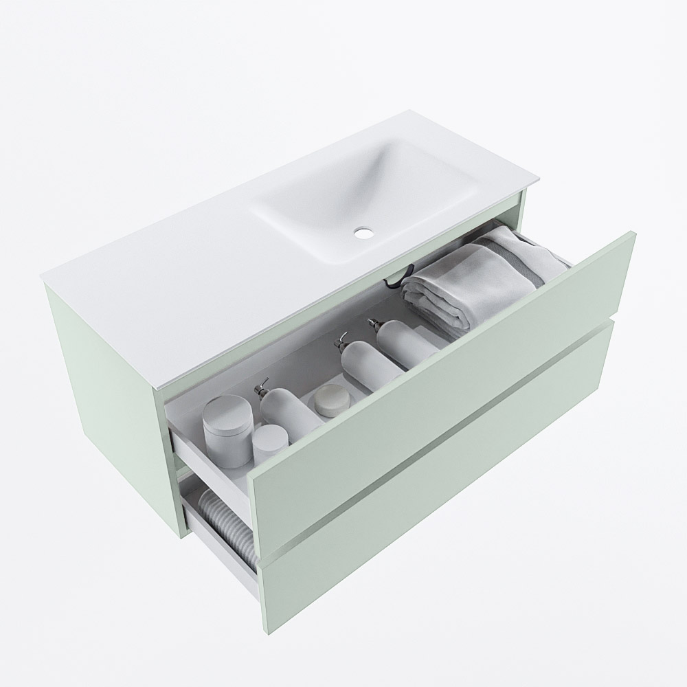 MONDIAZ VICA 110cm mueble de baño Greey 2 cajones. Lavabo CLOUD Derecho sin orificio, color Talc. 7 MONDIAZ VICA 110cm mueble de baño Greey 2 cajones. Lavabo CLOUD Derecho sin orificio, color Talc. - Imagen 7