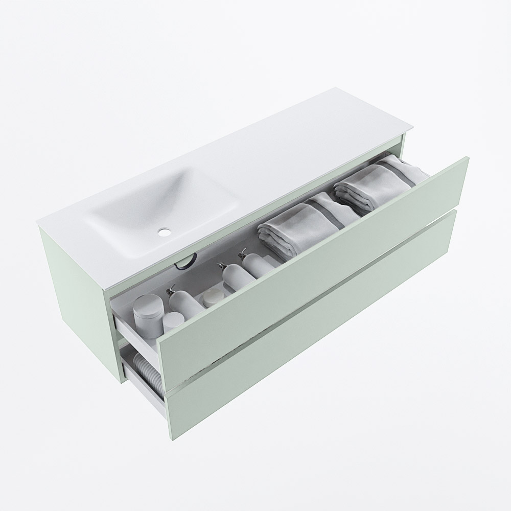 MONDIAZ VICA 150cm mueble de baño Greey 2 cajones. Lavabo CLOUD Izquierda 1 orificio, color Talc. 7 MONDIAZ VICA 150cm mueble de baño Greey 2 cajones. Lavabo CLOUD Izquierda 1 orificio, color Talc. - Imagen 7
