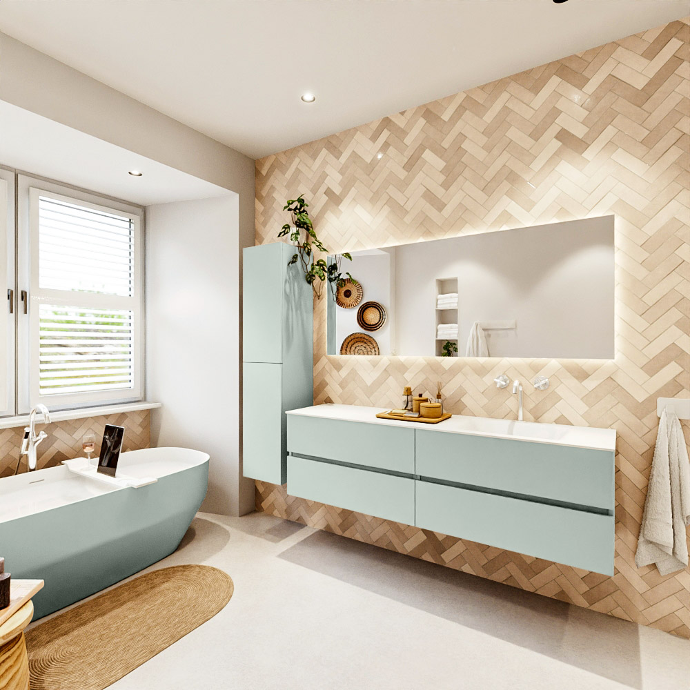 MONDIAZ VICA 170cm mueble de baño Greey 4 cajones. Lavabo CLOUD Derecho 1 orificio, color Talc. 4 MONDIAZ VICA 170cm mueble de baño Greey 4 cajones. Lavabo CLOUD Derecho 1 orificio, color Talc. - Imagen 4