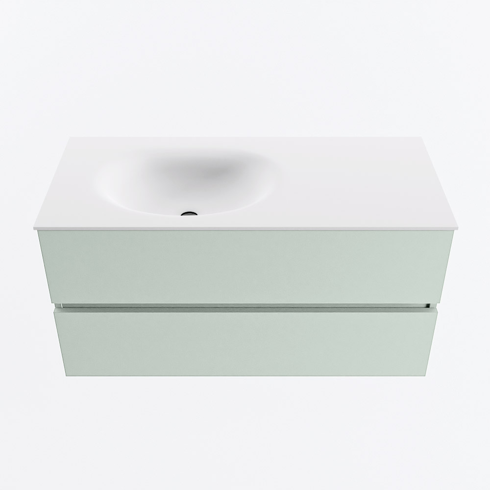 MONDIAZ VICA 100cm mueble de baño Greey 2 cajones. Lavabo MOON Izquierda sin orificio, color Talc. 5 MONDIAZ VICA 100cm mueble de baño Greey 2 cajones. Lavabo MOON Izquierda sin orificio, color Talc. - Imagen 5