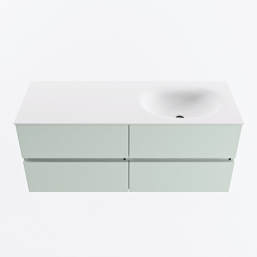MONDIAZ VICA 120cm mueble de baño Greey 4 cajones. Lavabo MOON Derecho 1 orificio, color Talc. 5 MONDIAZ VICA 120cm mueble de baño Greey 4 cajones. Lavabo MOON Derecho 1 orificio, color Talc. - Imagen 5