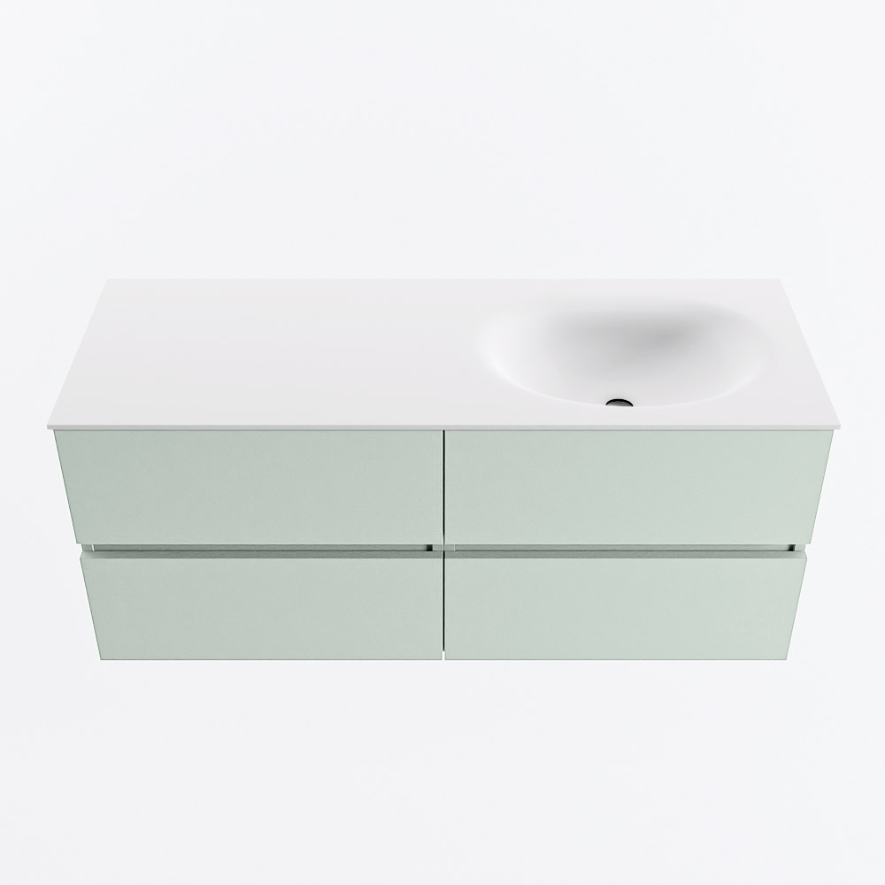 MONDIAZ VICA 120cm mueble de baño Greey 4 cajones. Lavabo MOON Derecho sin orificio, color Talc. 5 MONDIAZ VICA 120cm mueble de baño Greey 4 cajones. Lavabo MOON Derecho sin orificio, color Talc. - Imagen 5