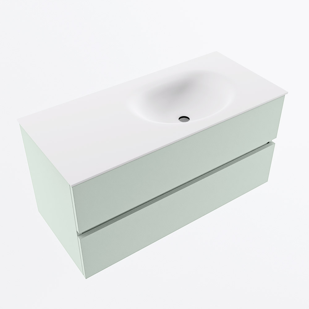 MONDIAZ VICA 100cm mueble de baño Greey 2 cajones. Lavabo MOON Derecho 1 orificio, color Talc. 6 MONDIAZ VICA 100cm mueble de baño Greey 2 cajones. Lavabo MOON Derecho 1 orificio, color Talc. - Imagen 6